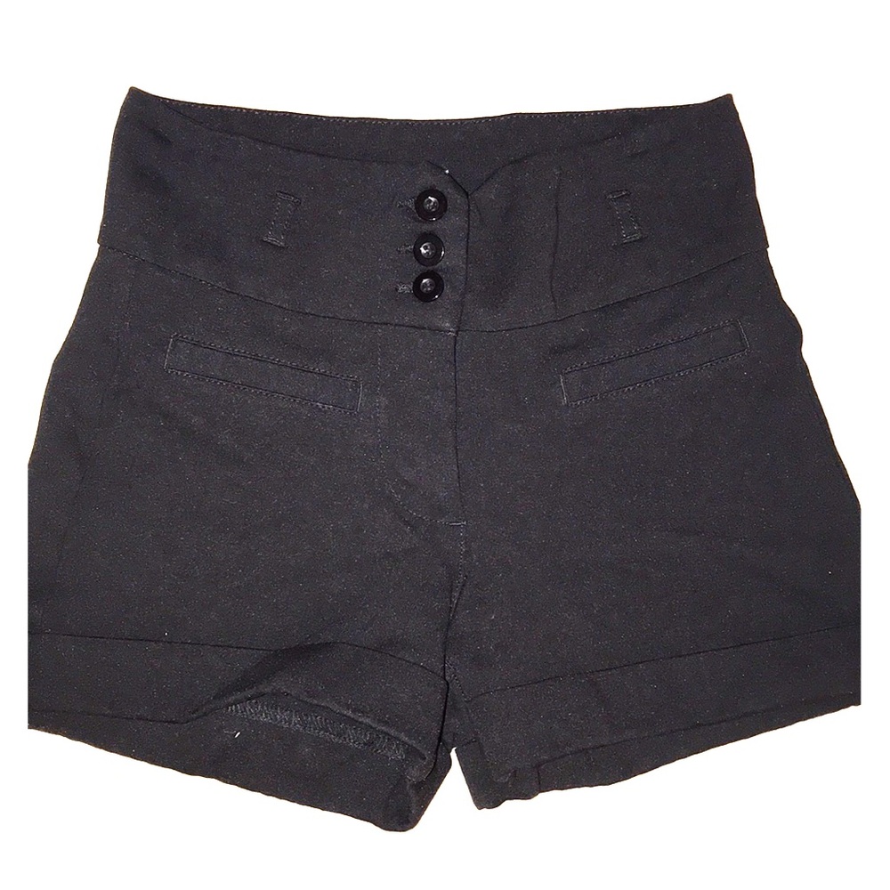 Black high rise shorts